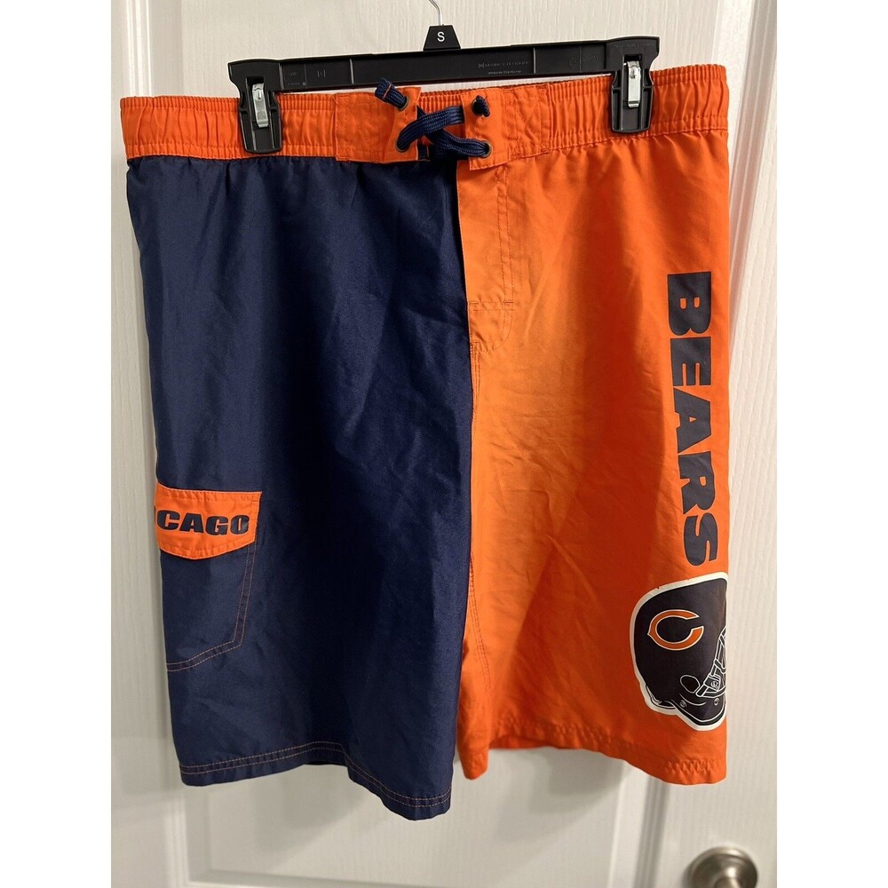 Chicago Bears NFL Blue Orange Swim Trunks Size Youth 14/16